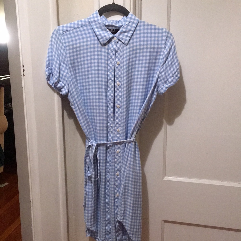 Blue Gingham shirt dress